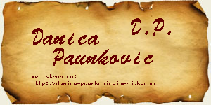 Danica Paunković vizit kartica